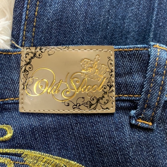 Old School Junior Dark Wash Straight Leg Blue Jeans - Picture 11 of 11